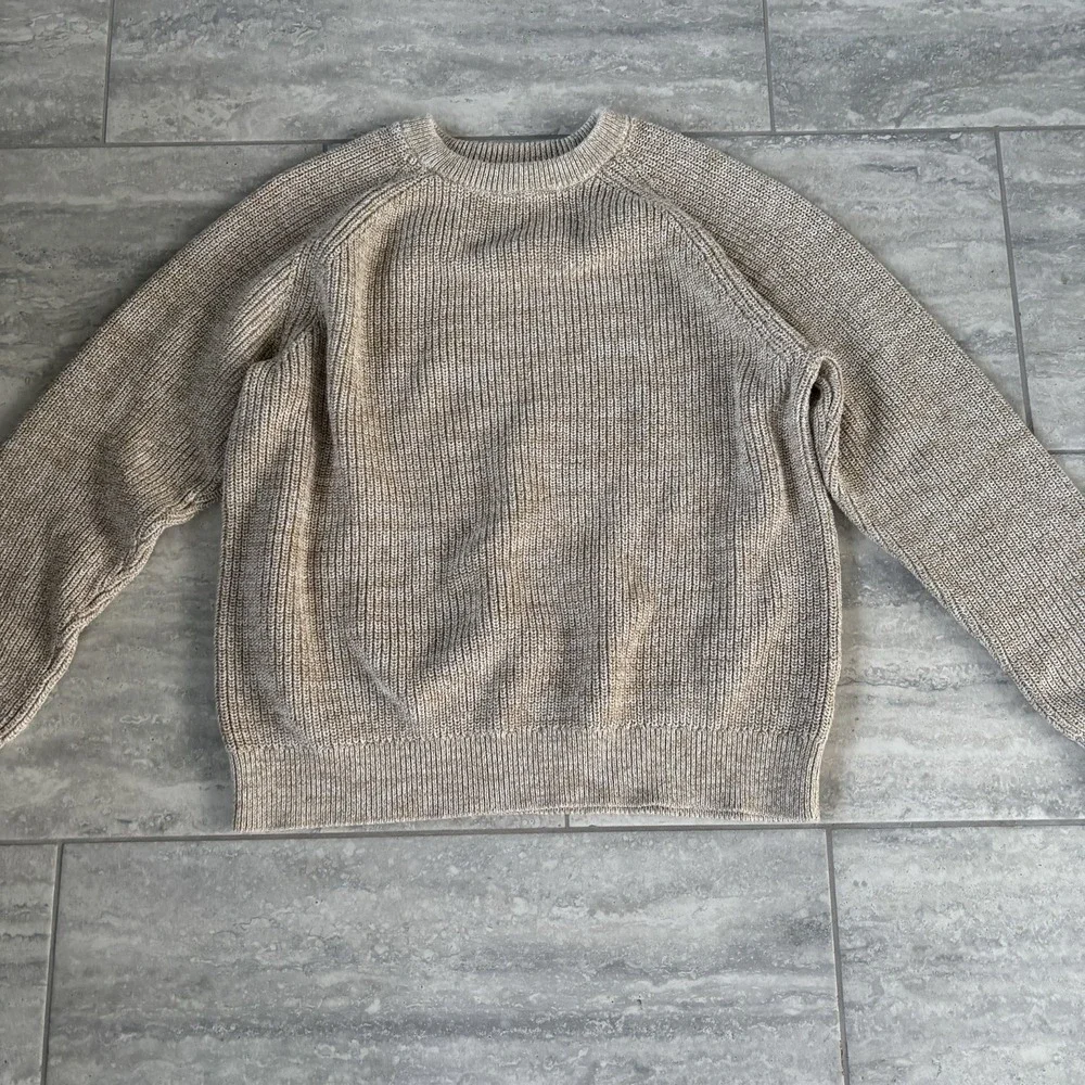old‎ navy sweater Men's Size Large Cotton Knit Crewneck Pullover Beige